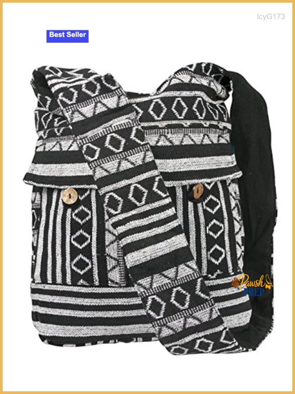 Handwoven Cotton Crossbody Hobo Bag with Pockets